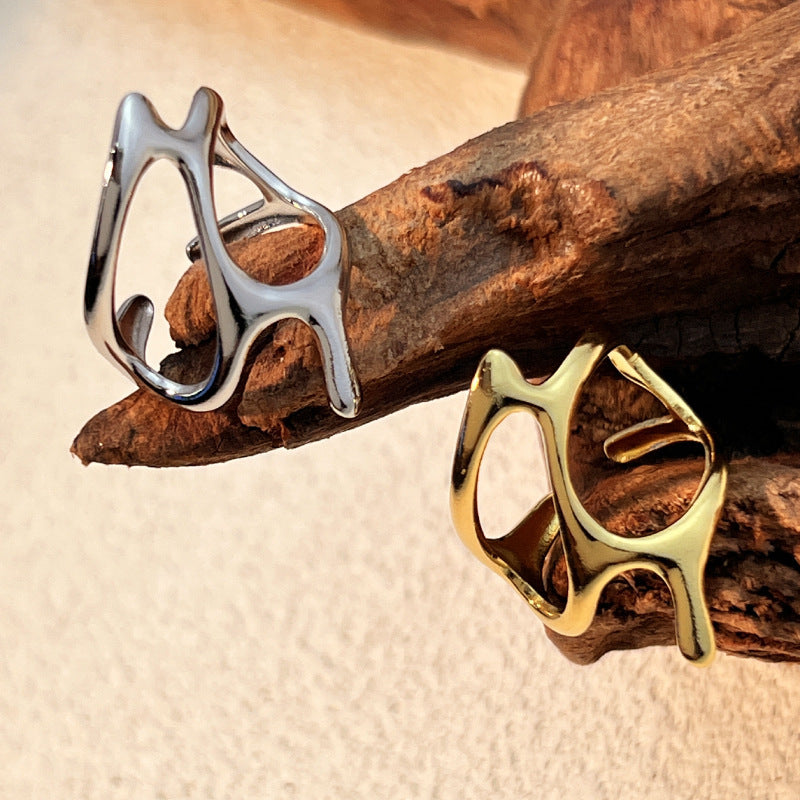 Fashion Irregular Geometric Titanium Steel Ring