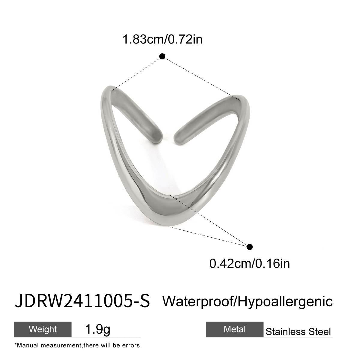 Stainless Steel Simple Line Adjustable Opening Ring