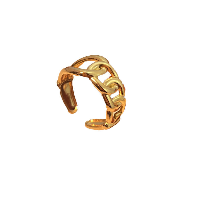 Striped Design Stainless Steel Ring For Men